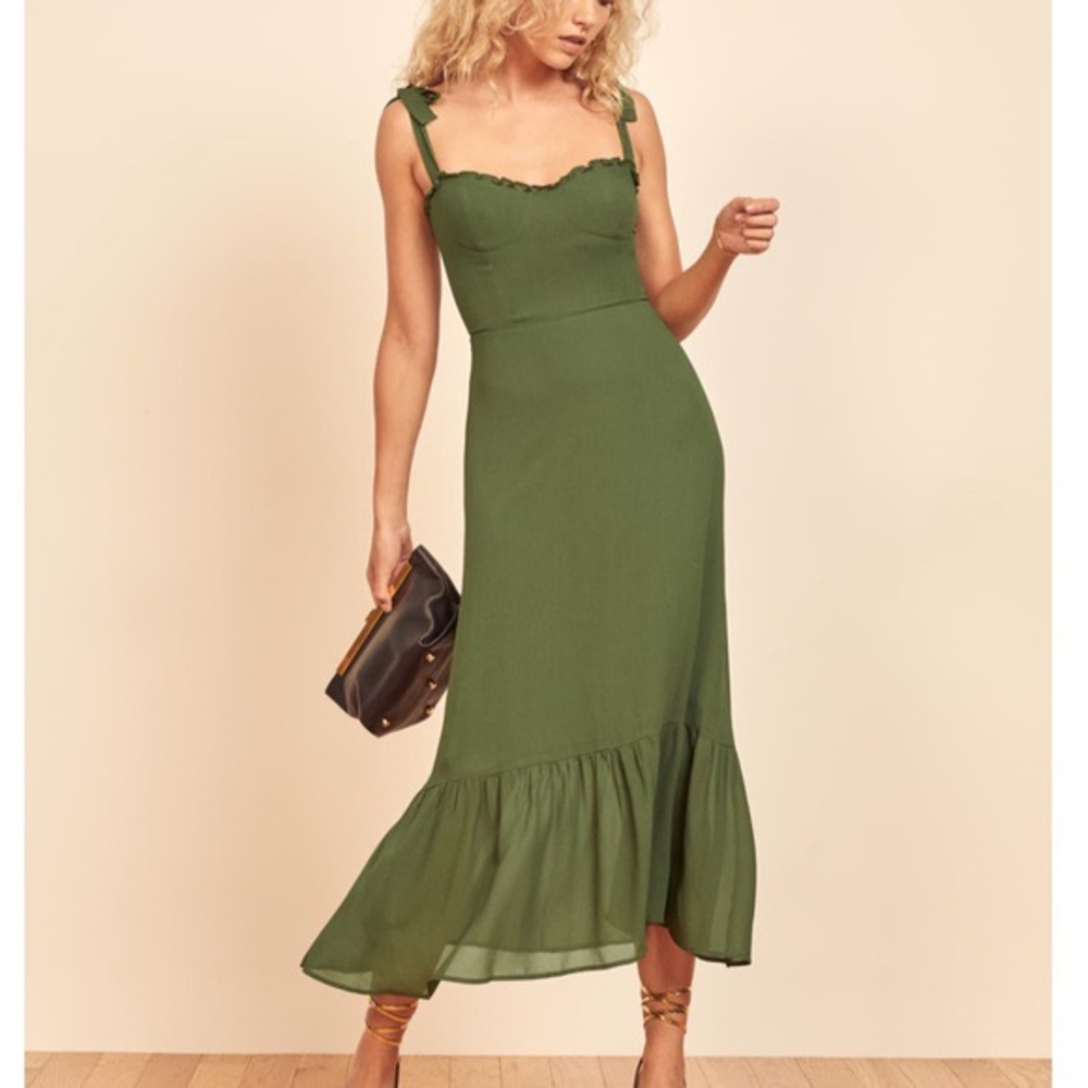 Reformation Nikita Dress in Moss